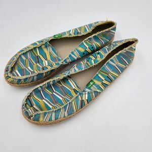 Sanuk Women's Size 9 Loafers Slip On Espadrille Style Striped Canvas‎